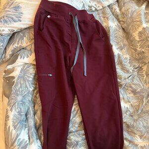 XS Figs Scrub Pants, Burgundy